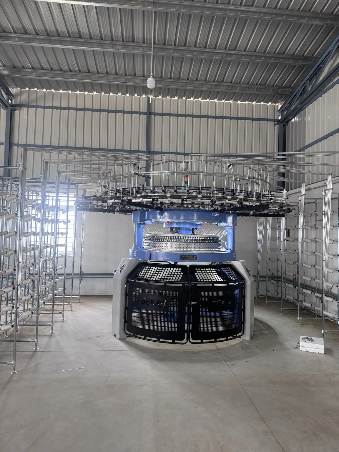 Front view of Bekah circular rib knitting machine at Kanik Fabrics