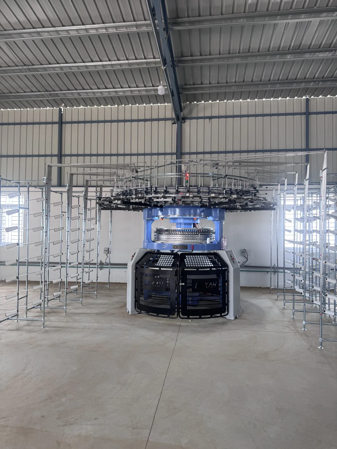 Circular rib knitting machine on Kanik Fabrics production floor